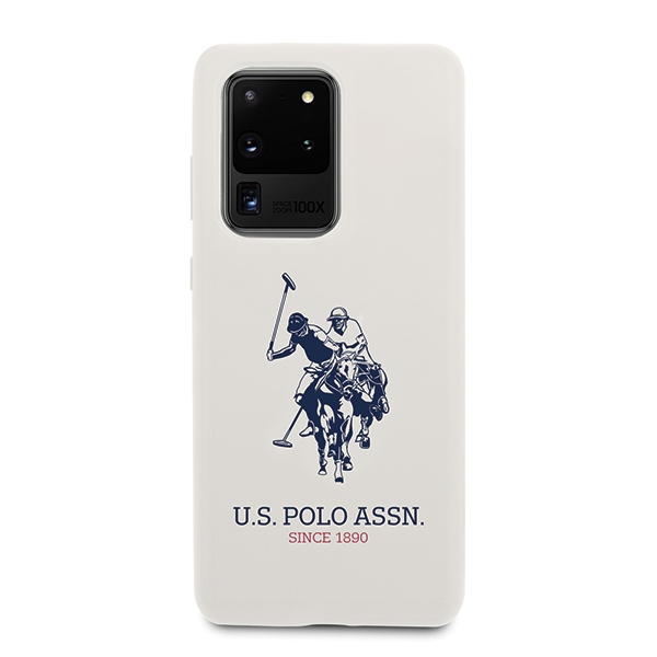 US Polo Silicone Collection Phone Case Cover Samsung Galaxy S20 Ultra - White