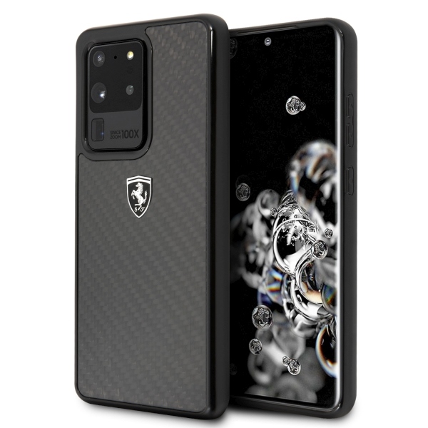 Ferrari Samsung Galaxy S20 Ultra Case Carbon Heritage, Black