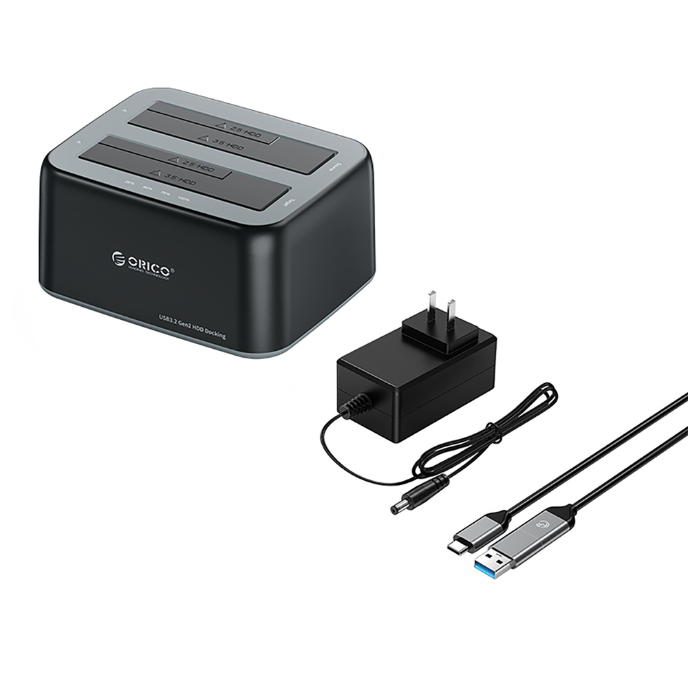 Docking station 2 2.5\"/3.5\" drives SATA HDD/SSD - black