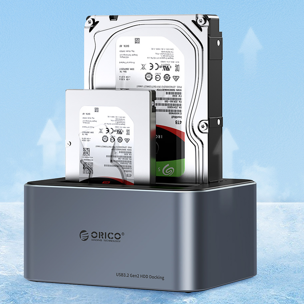 Orico 6656C3-C 5 skyrių doko stotis 2.5\"/3.5\" SATA HDD/SSD su neprisijungusio klonavimo funkcija, pilka