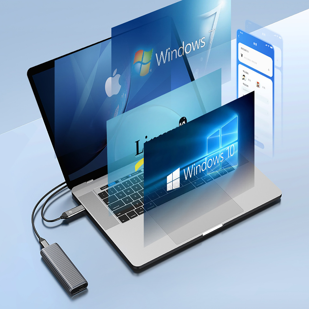Orico AM2C3-G2 M.2 NVMe SSD išorinis disko dėklas, pilkas