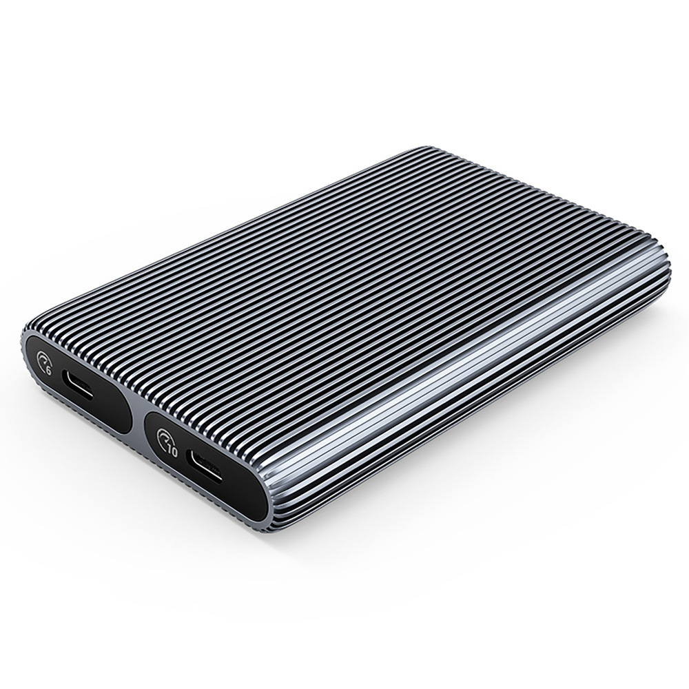 Orico M.2 SATA+NVMe USB-C 3.2 dvigubas išorinio disko dėklas, pilkas