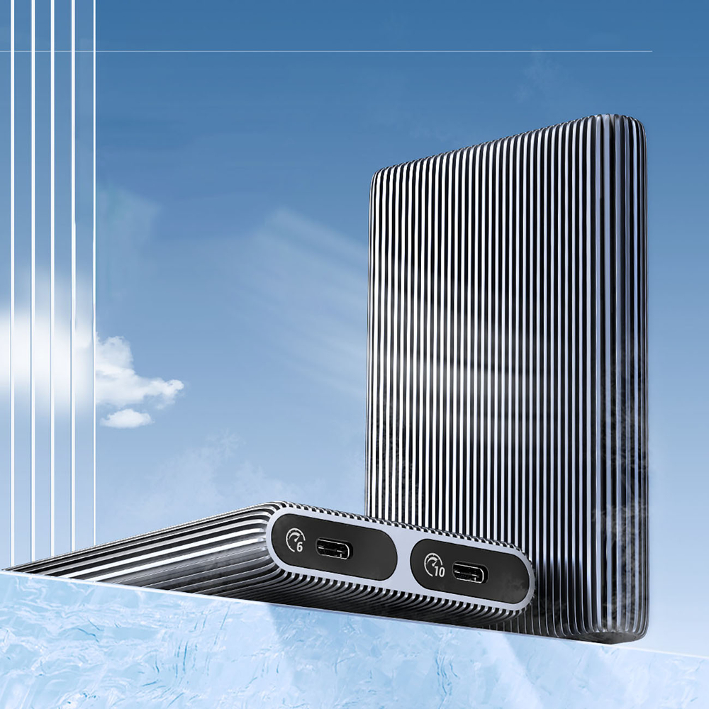 Orico M.2 SATA+NVMe USB-C 3.2 dvigubas išorinio disko dėklas, pilkas