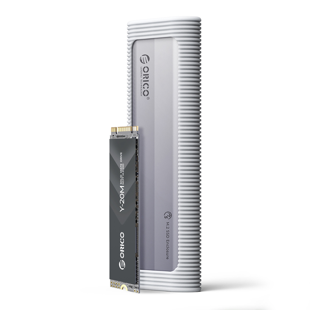 Išorinis korpusas Orico AXM2-G2 M.2 NVMe USB-C 10Gb/s, pilkas