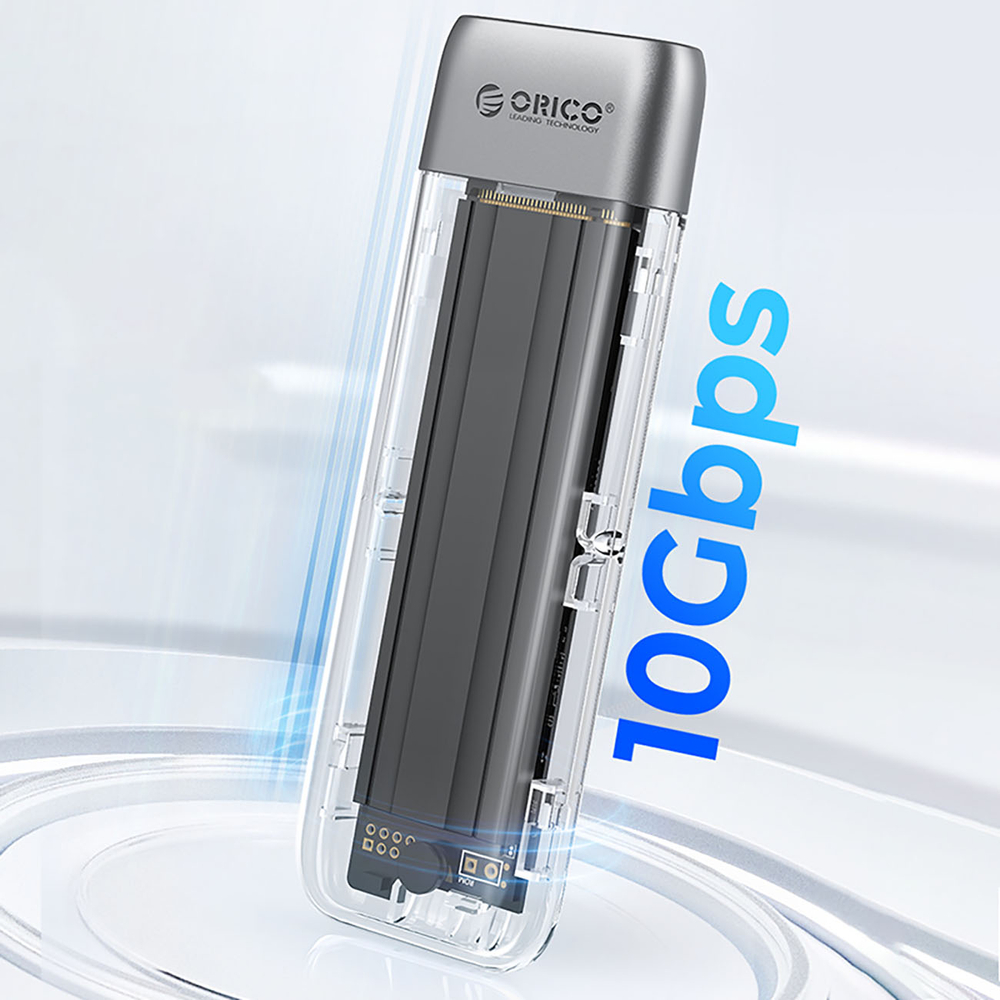 Orico TXM2-C3 išorinis M.2 NVMe SSD diskų dėklas, USB-C 10Gb/s, pilkas