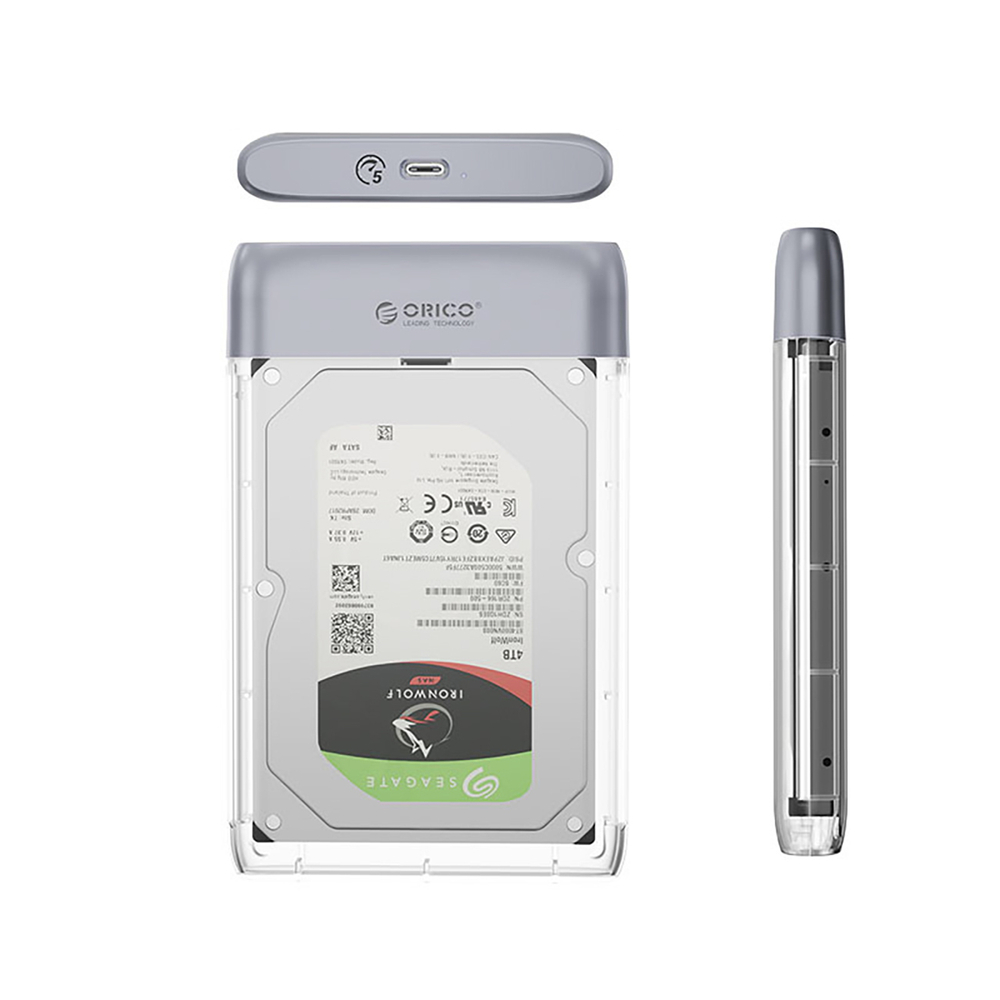 Orico TX25C3 2.5\" HDD/SSD USB-C Disk Enclosure - Transparent