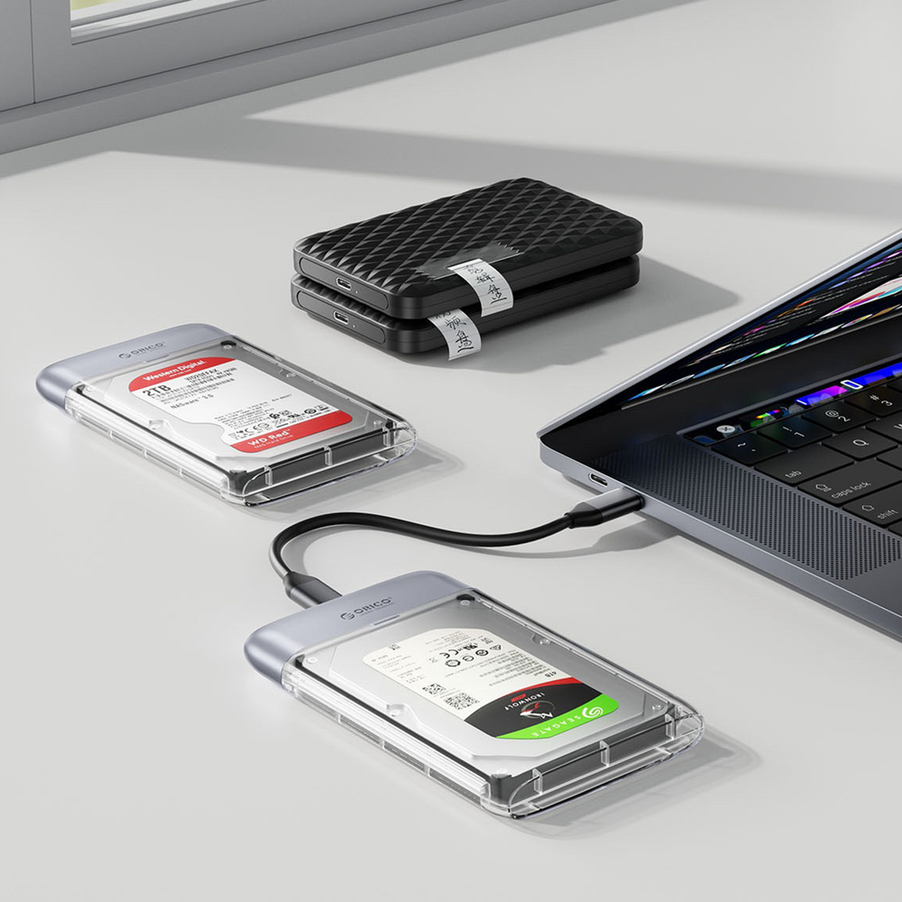 Orico TX25C3 2.5\" HDD/SSD USB-C Disk Enclosure - Transparent