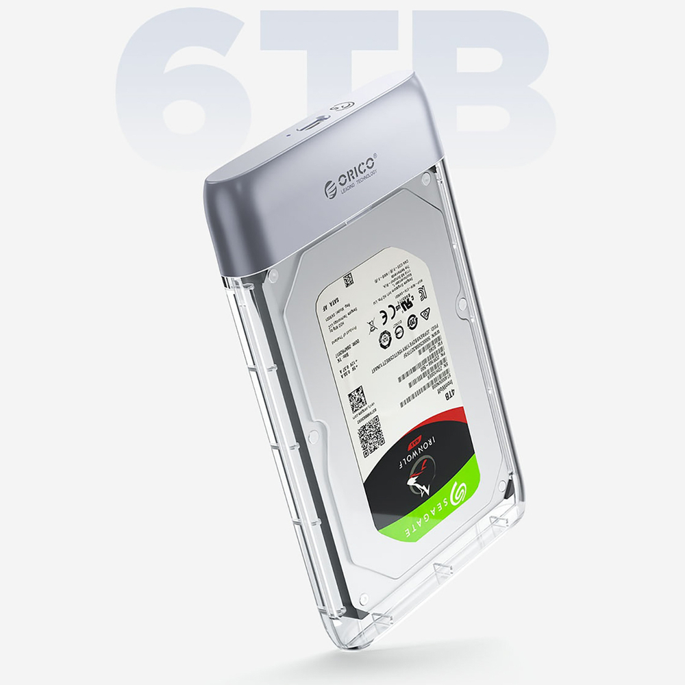Orico TX25C3 2.5\" HDD/SSD USB-C Disk Enclosure - Transparent