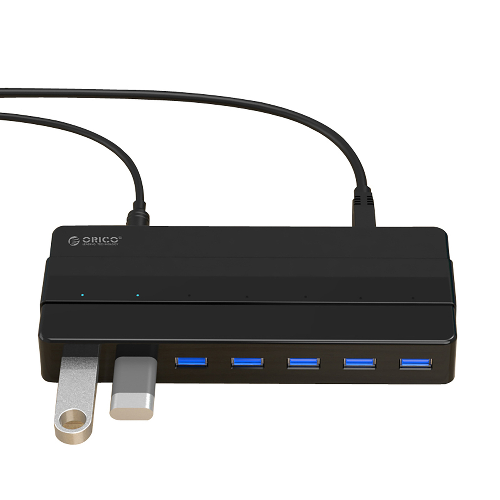 USB šakotuvas Orico H7928-U3-V1, 7x USB-A 3.0, juodas