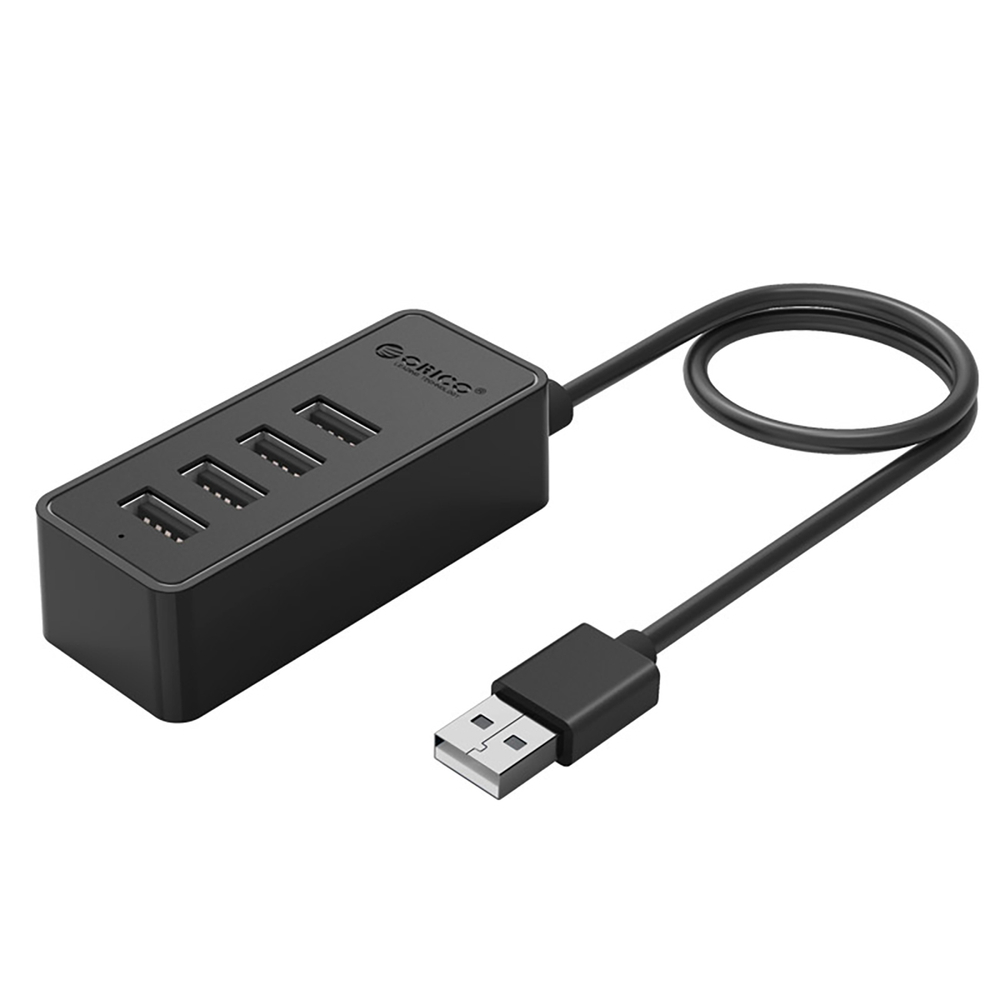 HUB 4-port USB-A 2.0 cable 0.3M - black