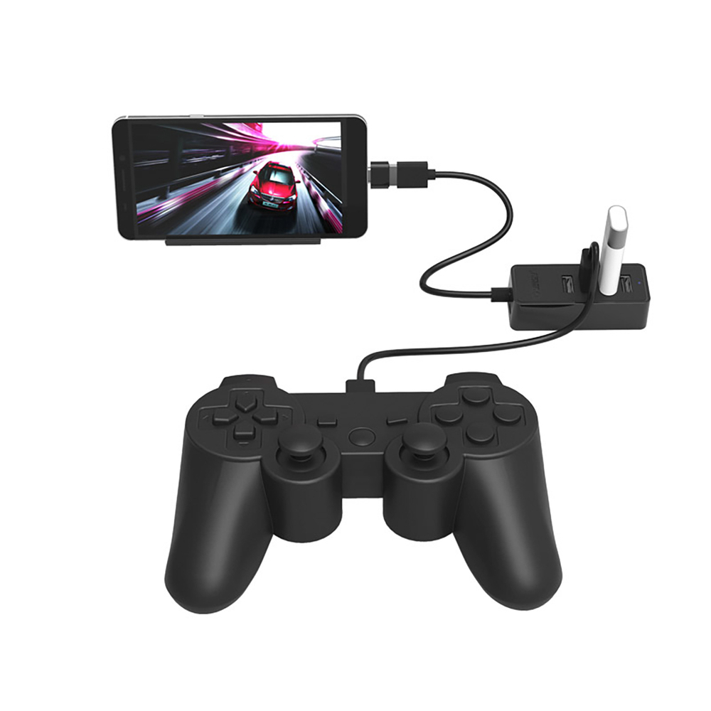HUB 4-port USB-A 2.0 cable 0.3M - black