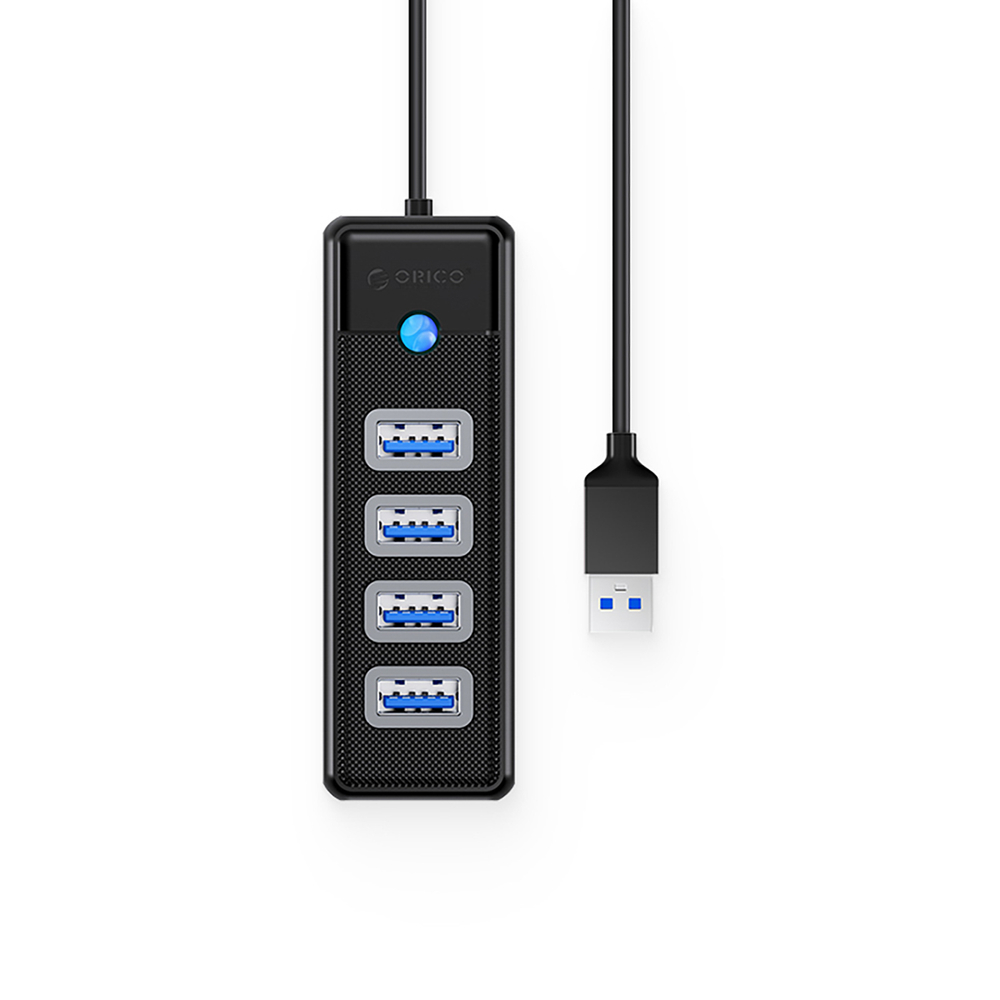 Orico PW4U-U3 USB šakotuvas su 4x USB 3.0 jungtimis, juodas