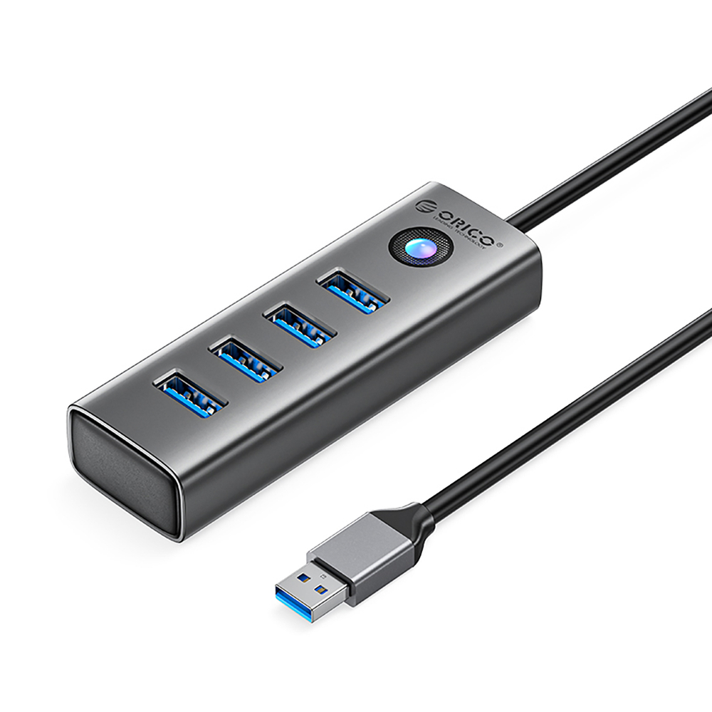 USB šakotuvas Orico PDD4U-U3, 4x USB-A 3.0, pilkas
