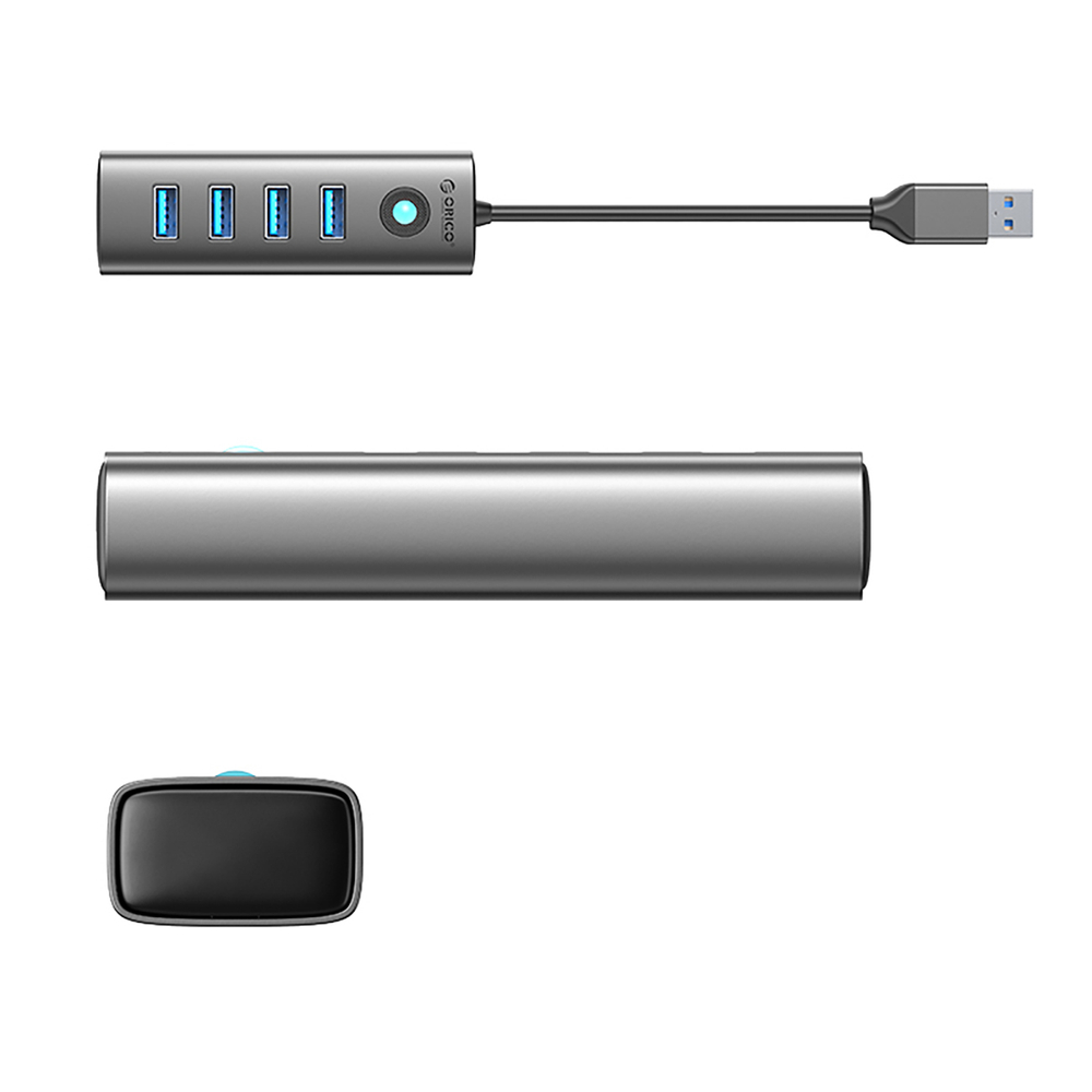 USB šakotuvas Orico PDD4U-U3, 4x USB-A 3.0, pilkas