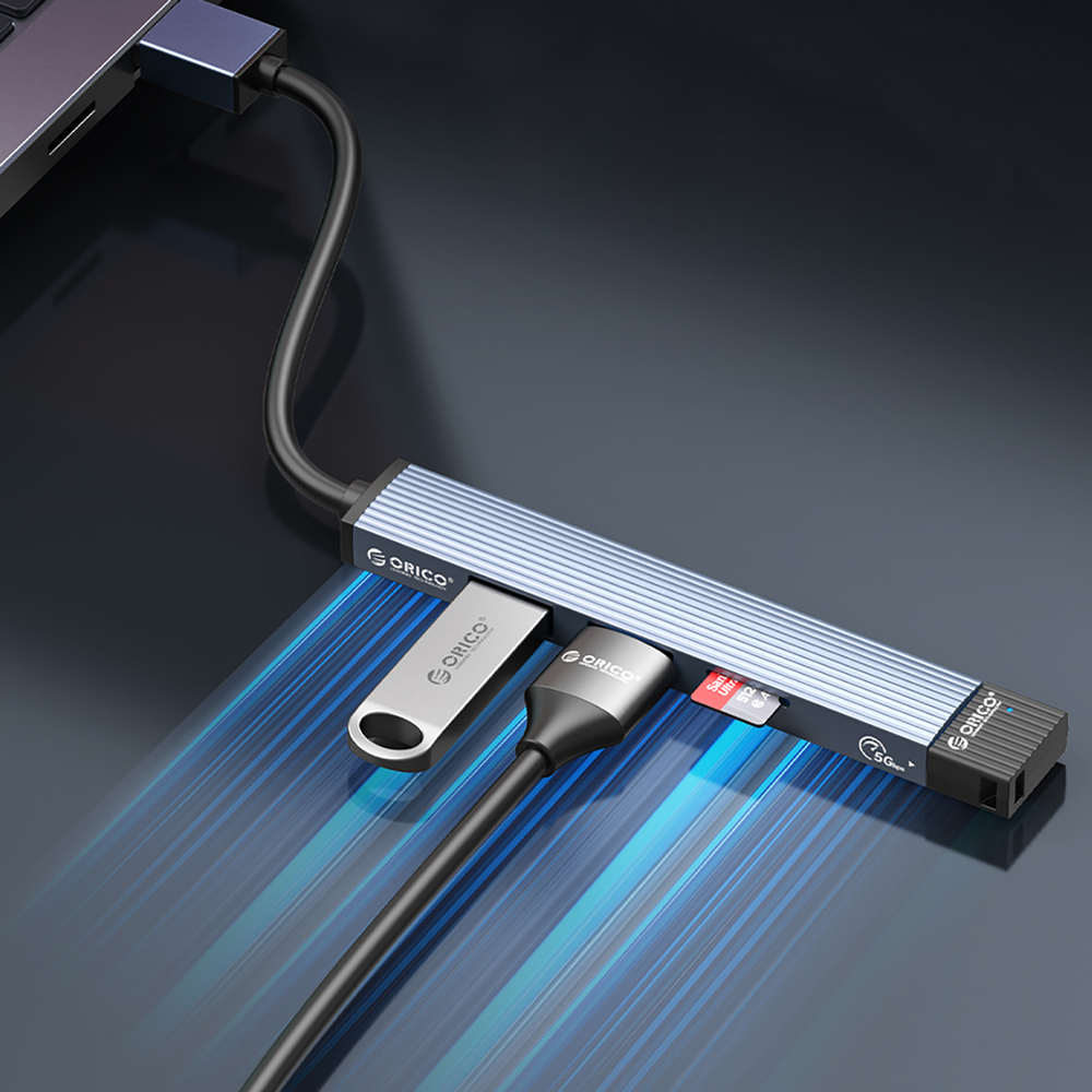 Orico AH-A13 USB-A Hub (1x USB 3.0, 3x USB 2.0), Gray