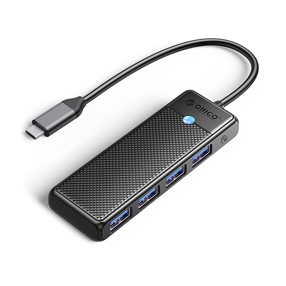 Orico PAPW4A-C3 USB-A Hub with 4x USB 3.0 Ports, Black