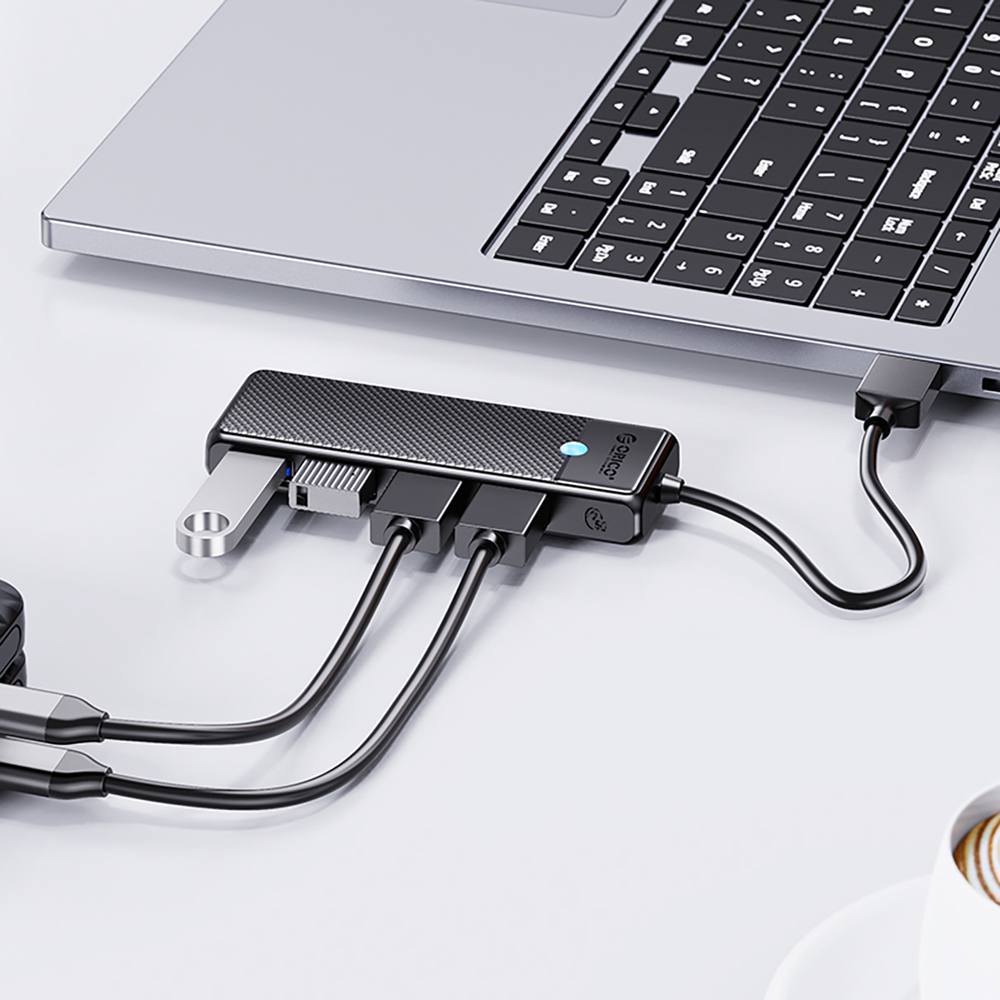 Orico PAPW4A-C3 USB šakotuvas, 4x USB 3.0, juodas