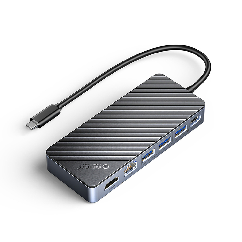 Orico OM28PR-G2 USB-C jungčių stotelė su M.2 lizdu ir HDMI, juoda