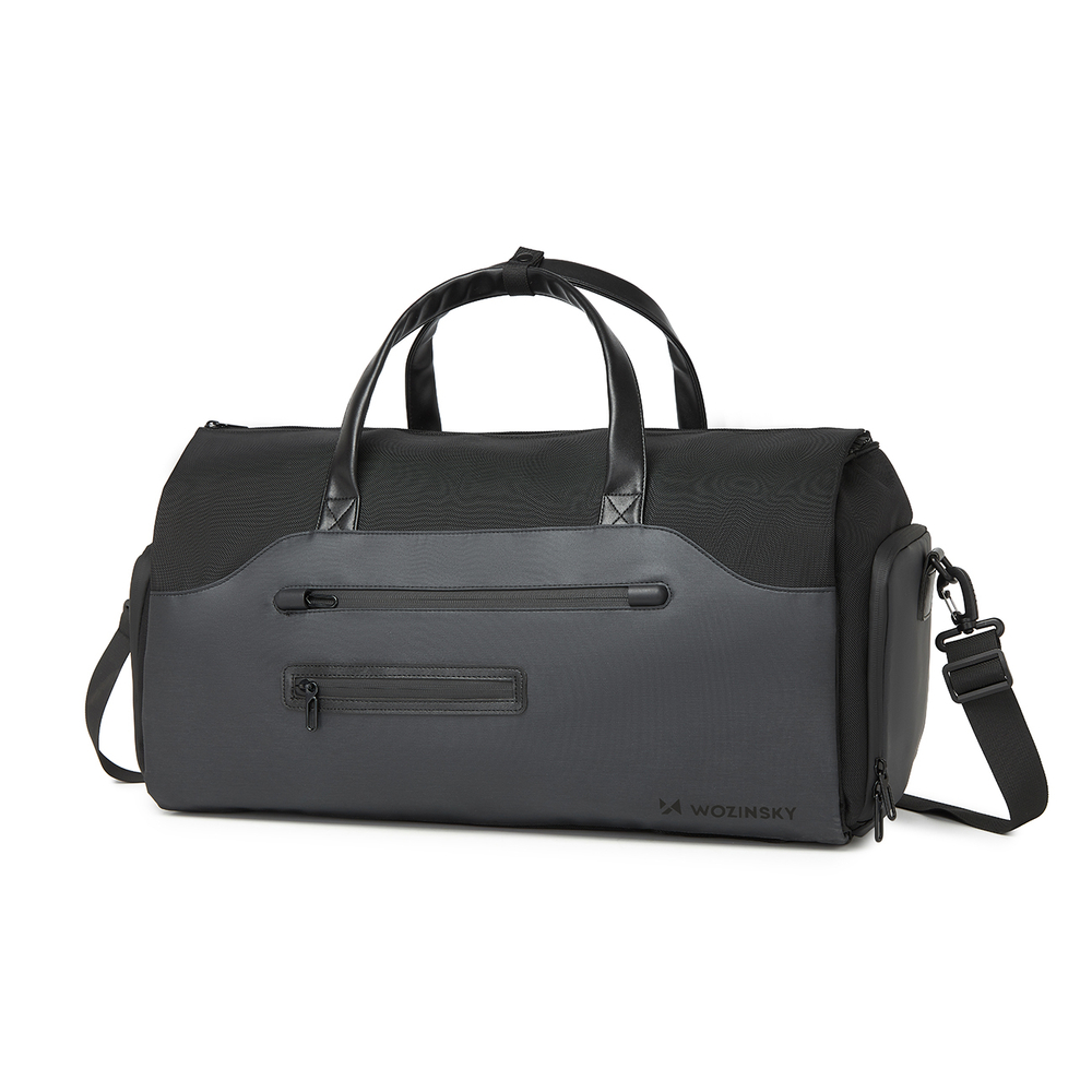 Wozinsky Premium kelioninis krepšys kostiumui su drėgnu skyriumi (45L), juodas