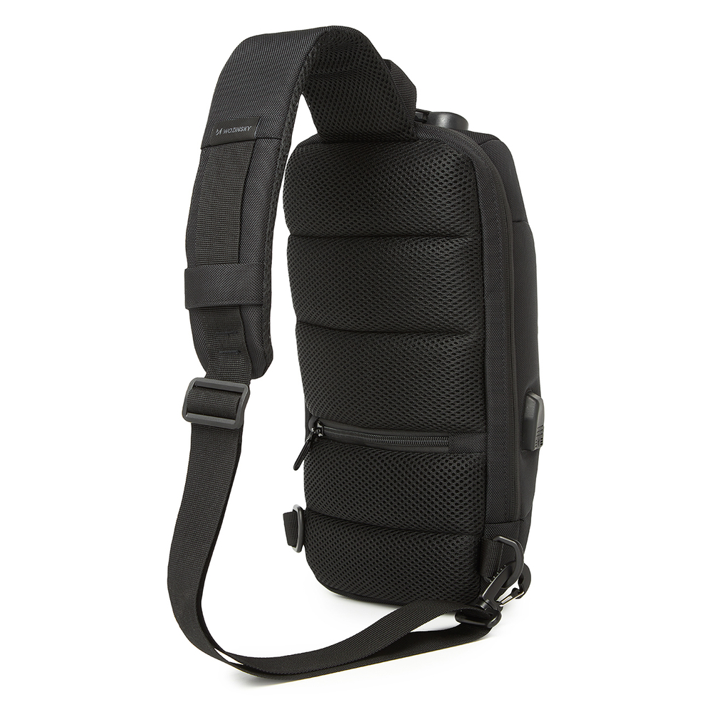 Wozinsky Premium Single Shoulder Anti-Theft City Backpack with USB, Black