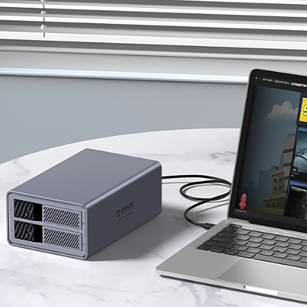 Orico 9828RU3 2-vietų diskų masyvas 2.5\"/3.5\" SATA HDD/SSD, pilkas
