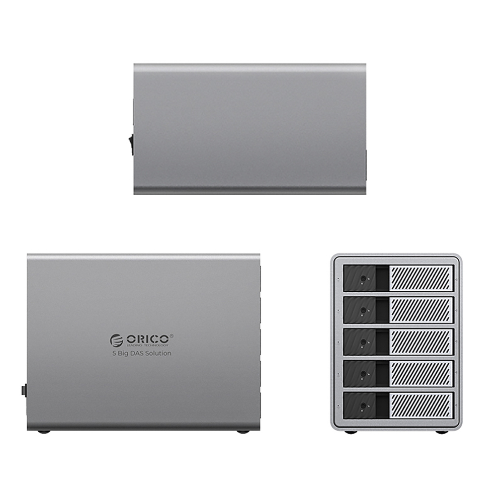 Orico 9858T3 5 skyrių DAS diskų masyvas su Thunderbolt 3, pilkas