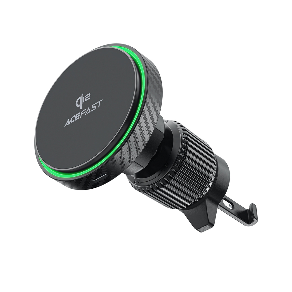 Acefast D33 automobilinis laikiklis su Qi2 15W magnetiniu įkrovikliu, juodas