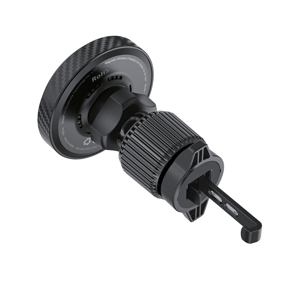 Acefast D33 automobilinis laikiklis su Qi2 15W magnetiniu įkrovikliu, juodas
