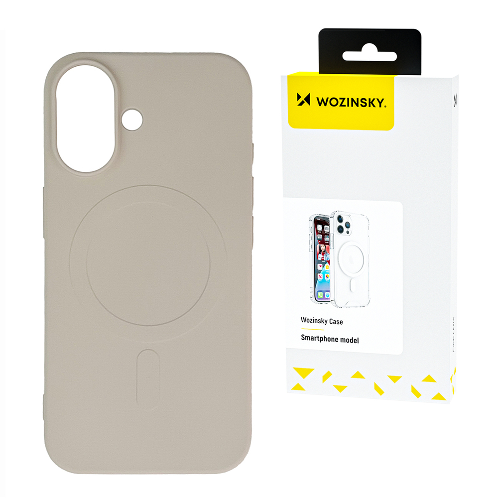 Wozinsky Samsung Galaxy S24 FE Case Liquid Silicone MagSafe, Beige