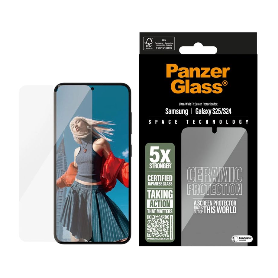 PanzerGlass Ultra-Wide Fit keraminis stiklas Galaxy S25 / S24