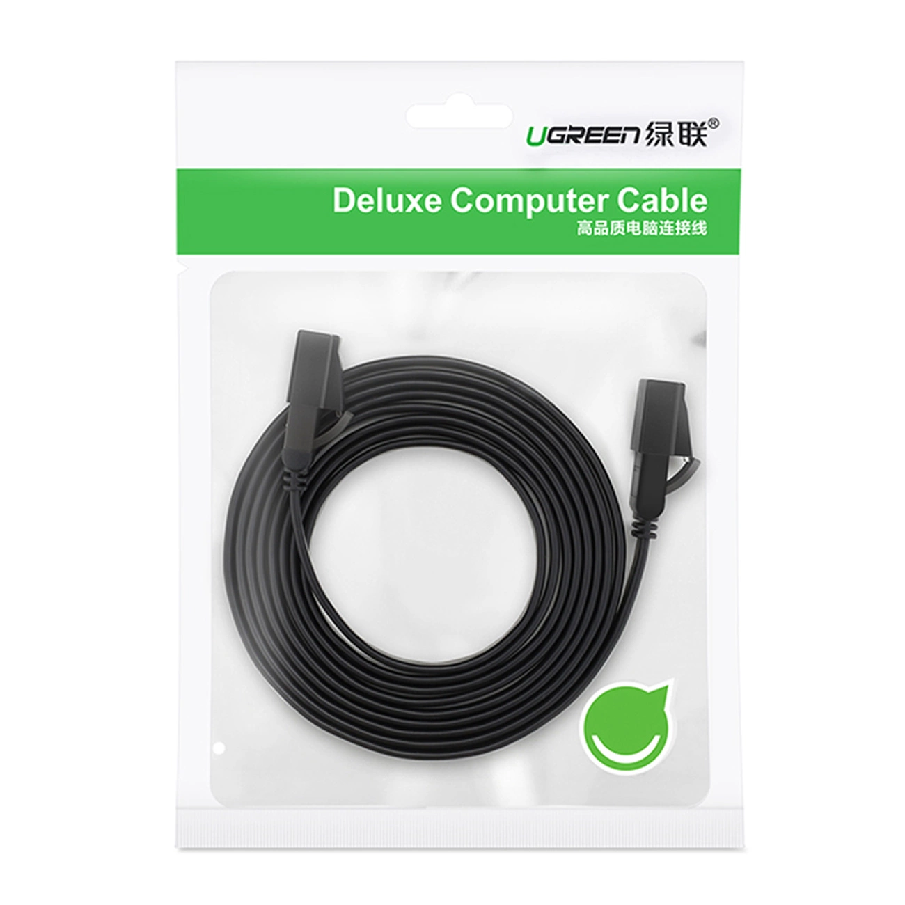 Ugreen Ethernet patch cord U/FTP Cat. 7 10Gb/s flat 0.5m black (NW106)