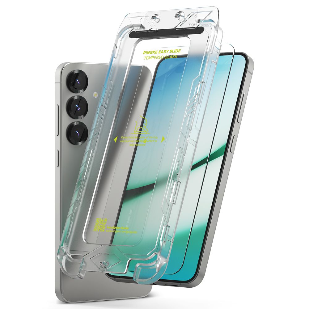 Apsauginis stiklas Ringke Easy Slide Samsung Galaxy S25 (2 vnt.), skaidrus