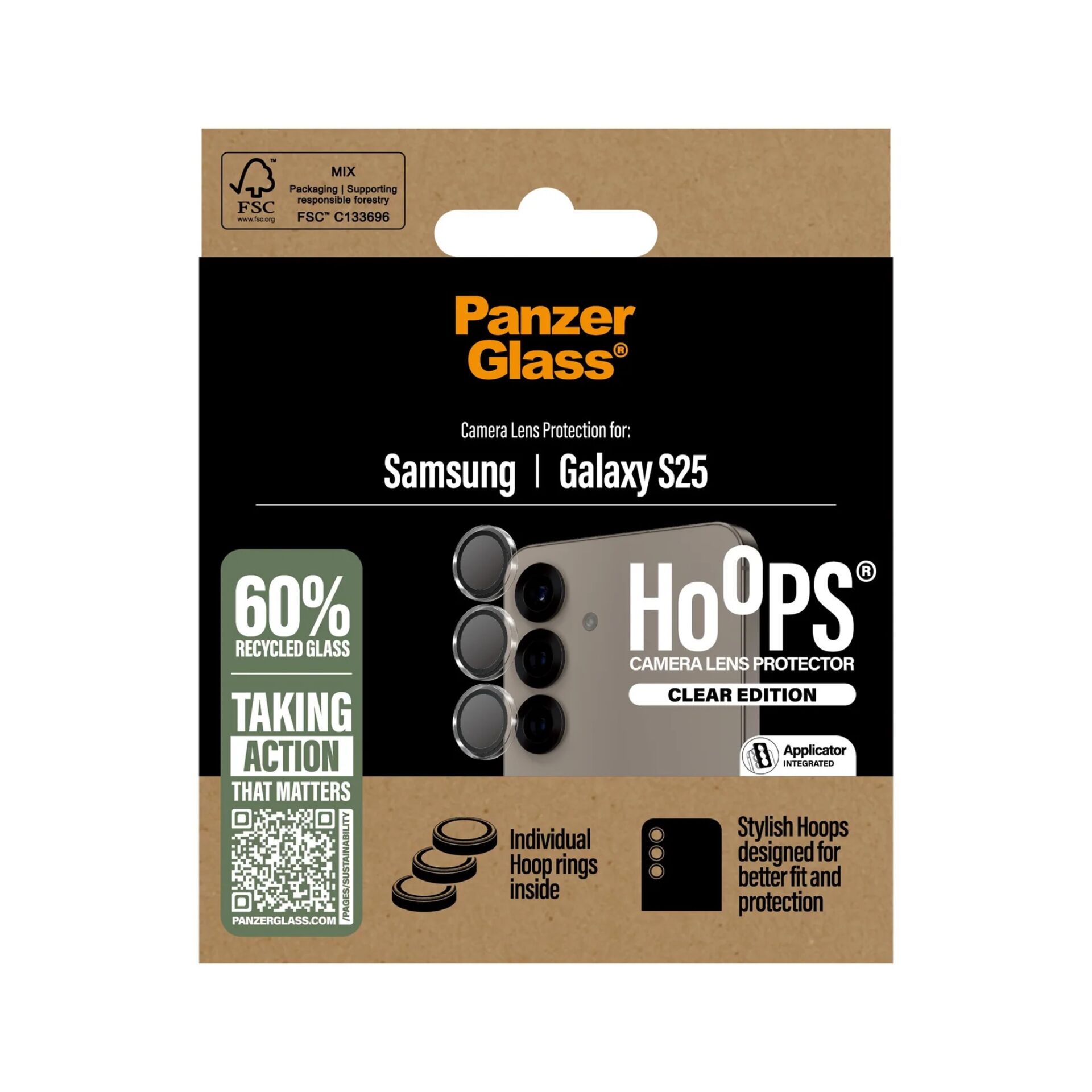 Panzerglass Hoops Camera Lens Protector for Samsung Galaxy S25 Clear