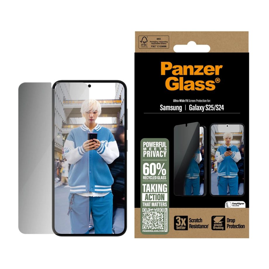 PanzerGlass Ultra-Wide Fit Privacy apsauginis stiklas Samsung Galaxy S25 / S24