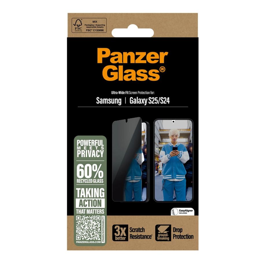 PanzerGlass Ultra-Wide Fit Privacy apsauginis stiklas Samsung Galaxy S25 / S24