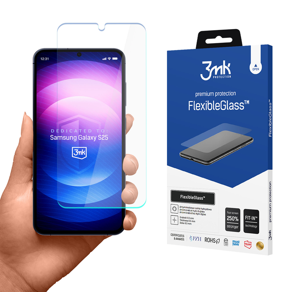 3mk FlexibleGlass hibridinis apsauginis stiklas, skirtas Samsung Galaxy S25
