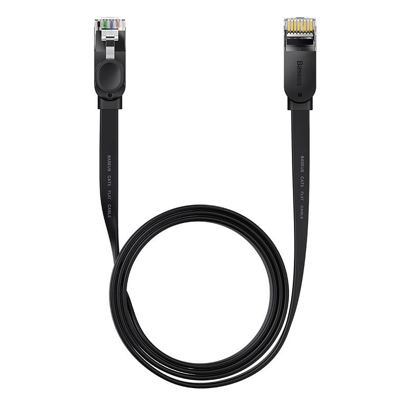 Baseus Speed Six flat network cable RJ45 1000Mbps 1.5m black (WKJS000001)