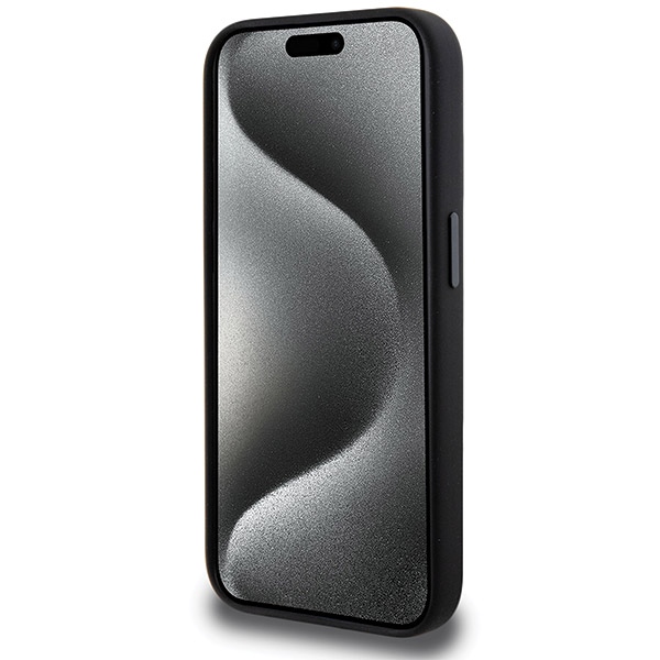 AMG Silicone Carbon Pattern MagSafe dėklas, skirtas iPhone 15 Pro Max, juodas