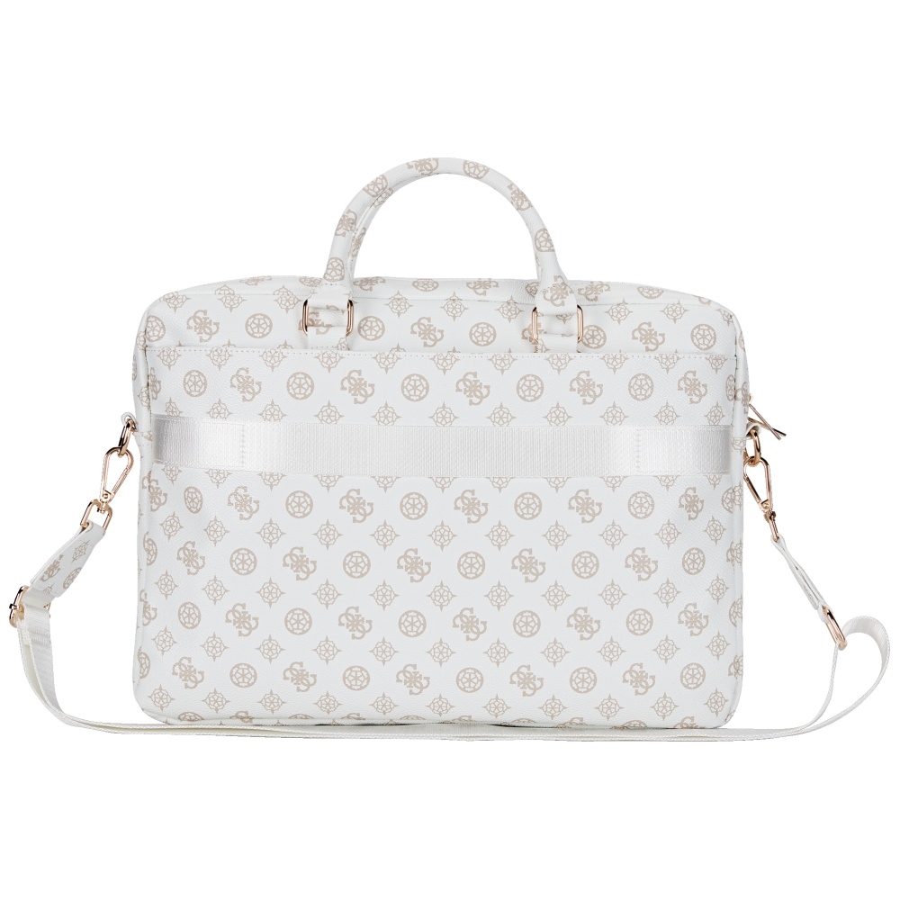 Guess 4G Peony nešiojamojo kompiuterio krepšys 16\", baltas