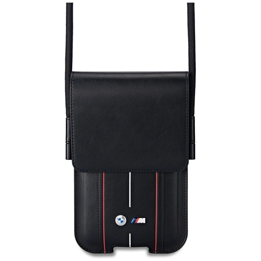 BMW Phone Pouch Red Stripes dėklas-rankinė telefonui, juoda