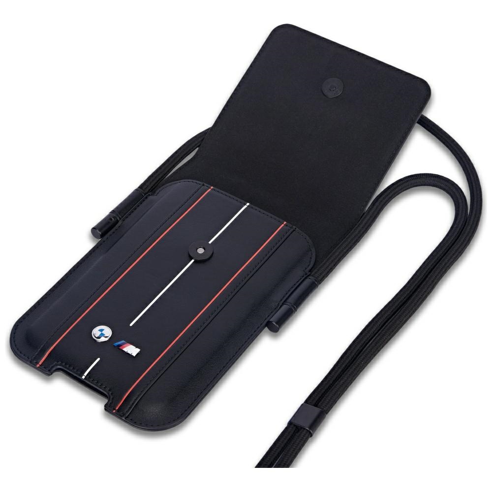BMW Phone Pouch Red Stripes dėklas-rankinė telefonui, juoda