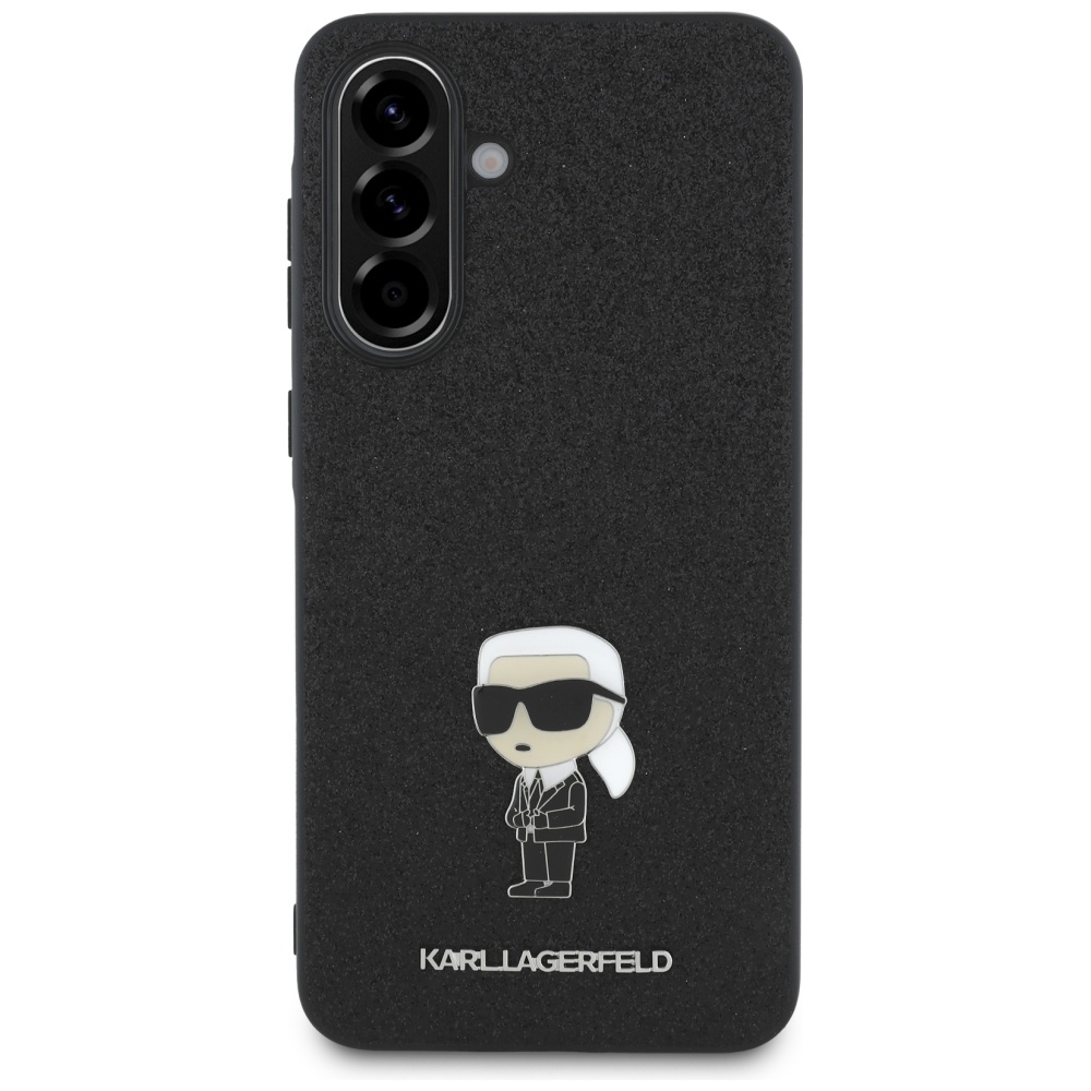 Karl Lagerfeld Ikonik Fixed Glitter Samsung Galaxy A36 dėklas, juodas