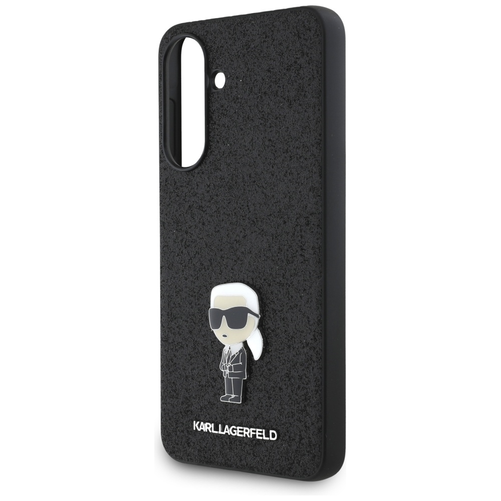 Karl Lagerfeld Ikonik Fixed Glitter Samsung Galaxy A36 dėklas, juodas