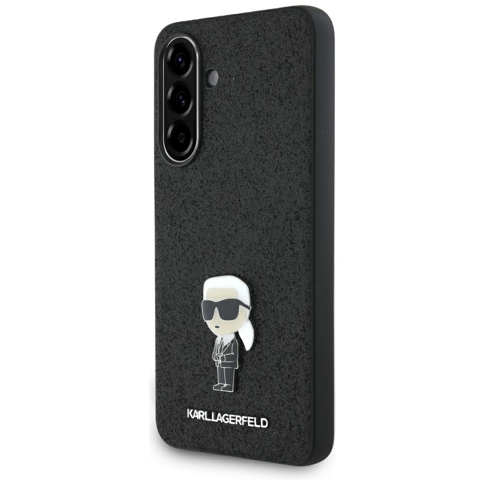 Karl Lagerfeld dėklas Samsung Galaxy A56 telefonui Fixed Glitter Ikonik Logo, juodas