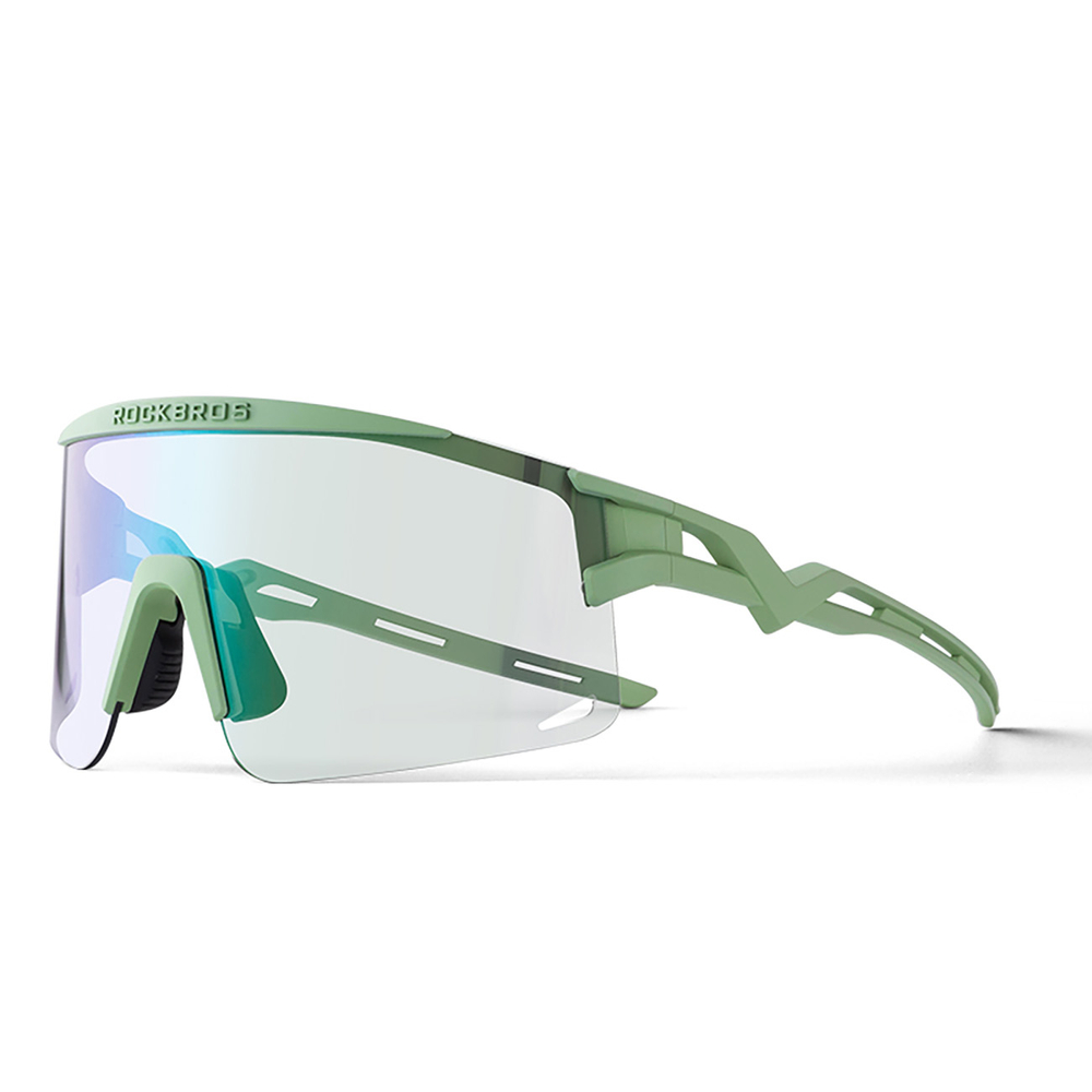 Rockbros Photochromic Cycling Glasses with UV Protection and Corrective Insert, Green