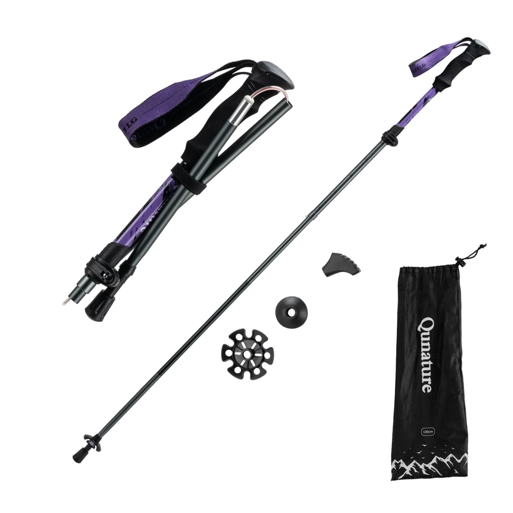 Qunature aliumininė žygio lazda, 110–130 cm (1 vnt.), violetinė
