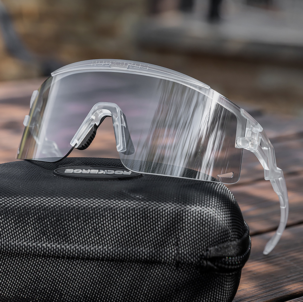 Rockbros Photochromic Cycling Glasses with UV Protection & Corrective Insert, Clear