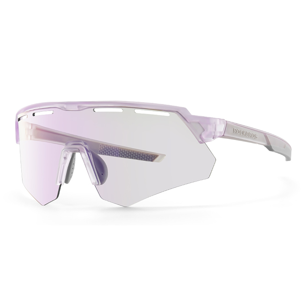 Rockbros Polarized Cycling Glasses with UV Protection and Corrective Insert, Purple