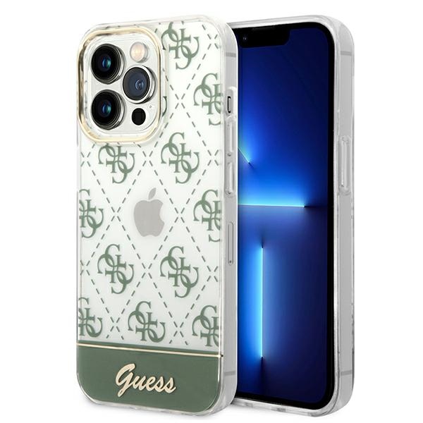 Guess iPhone 14 Pro Max Case 4G Pattern Script, Khaki