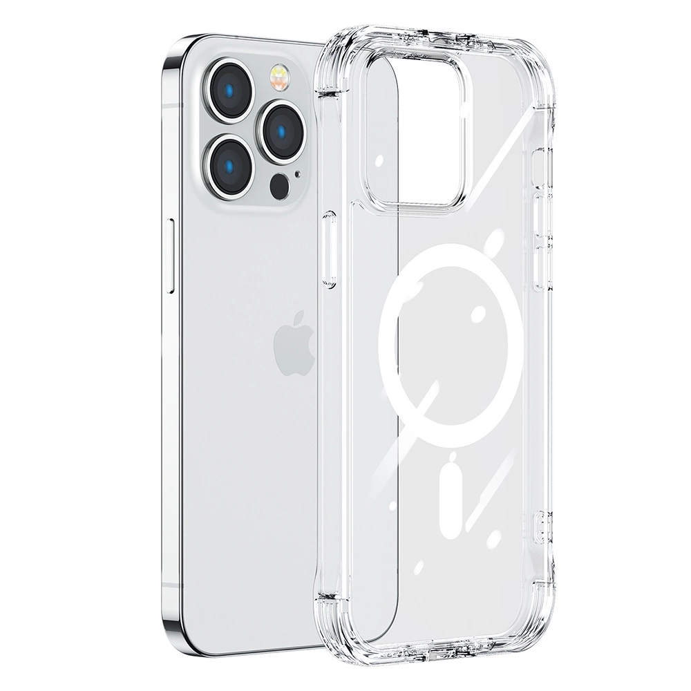 Joyroom Magnetic Defender Magnetic Phone Case Cover iPhone 14 Pro Max Armored Cover with Hooks Stand Clear (MagSafe...